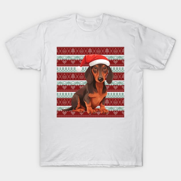 Funny Dachshund Dog Christmas Ugly T-Shirt by Zaaa Amut Amut Indonesia Zaaaa